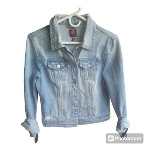 Boom Boom jean jacket Distressed Denim Jacket, Women's Size S
